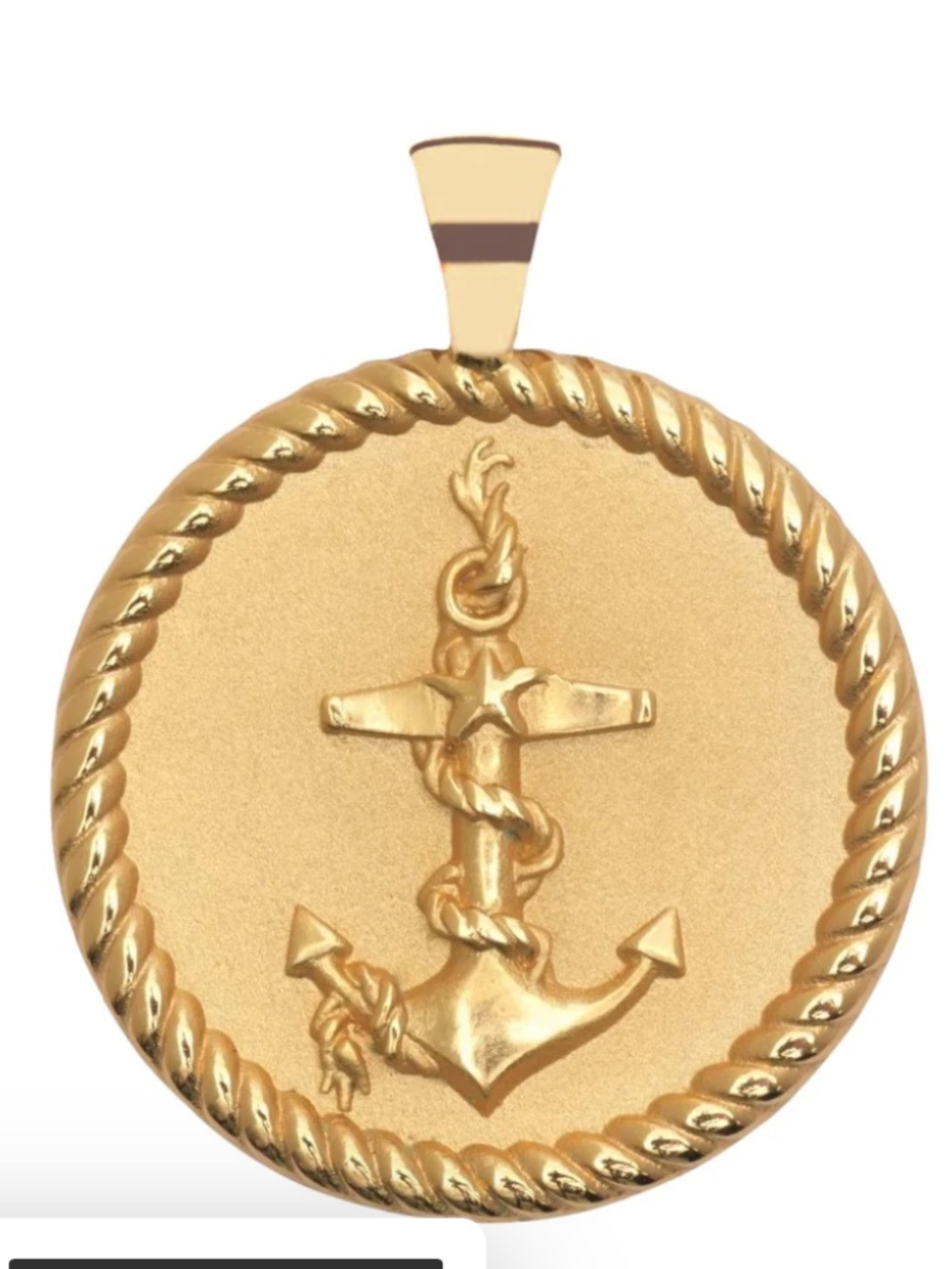 Jane Win Jewelry STRONG Original Pendant Coin (Anchor) 14K Gold Plated